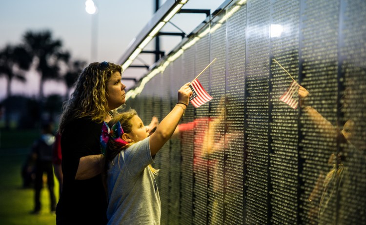 The Wall that Heals, shown here in Portland, Texas, will arrive in Gardiner on Tuesday and open Thursday.