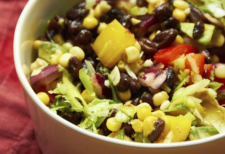 This salad is substantial, colorful and rich in protein. And it's a meal in itself.