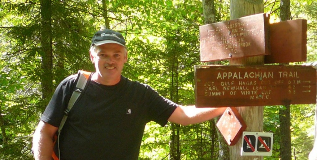 Director of the University of Maine at Farmington Fitness and Recreation Center Jim Toner stands at a crossroads recently along the Appalachian Trail. Toner, of New Vineyard, died Monday, almost one year after he was diagnosed with gall bladder or bile duct cancer.