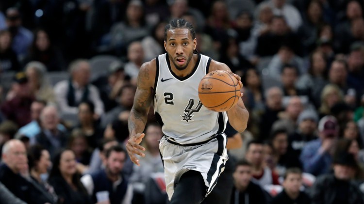 The San Antonio Spurs have reached an agreement in principle to trade All-Star Kawhi Leonard to the Toronto Raptors as part of a multiplayer deal. (AP Photo/Eric Gay, File)