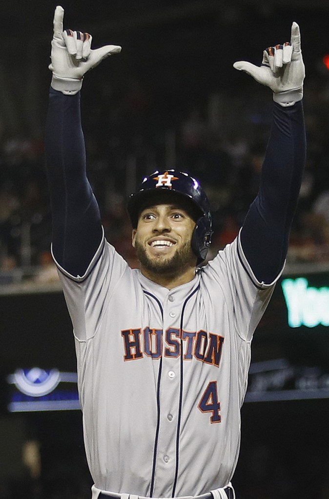 Teams combined for a record 10 home runs in Tuesday's All-Star Game, and George Springer of the Astros hit the ninth one, in the 10th inning.