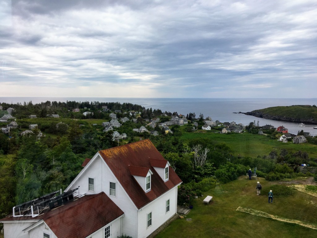 The view from the lighthouse looks down on the Monhegan Museum of Art & History. A letter writer expounds on the history of Monhegan Island.