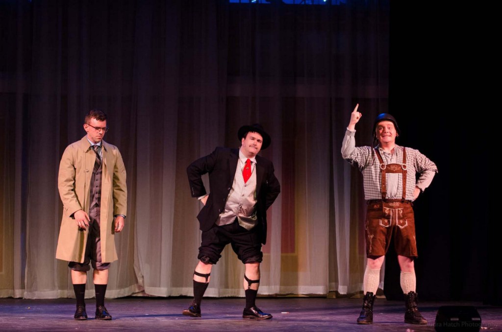"The Gutentag Hop Clop" with Miles Gervais as Leopold Bloom, Brian McAloon as Max Bialystock and Caleb Lacey as Franz Leibkind.