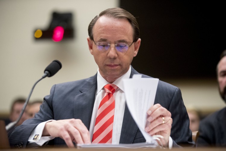Deputy Attorney General Rod Rosenstein appearing before a House Judiciary Committee hearing in late June.