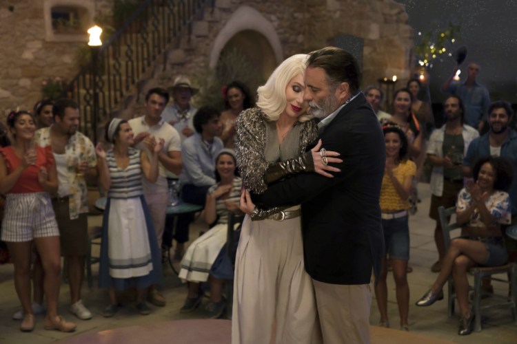 Cher, left, and Andy Garcia in a scene from "Mamma Mia! Here We Go Again." 