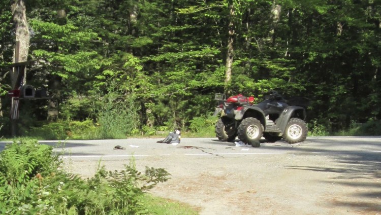 An ATV involved in a crash in Mount Vernon is seen July 4. A Rhode Island man died from his injuries sustained in the crash, police said.