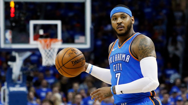Carmelo Anthony was waived by the Atlanta Hawks on Monday, an expected move after he was traded by Oklahoma City earlier this month. 