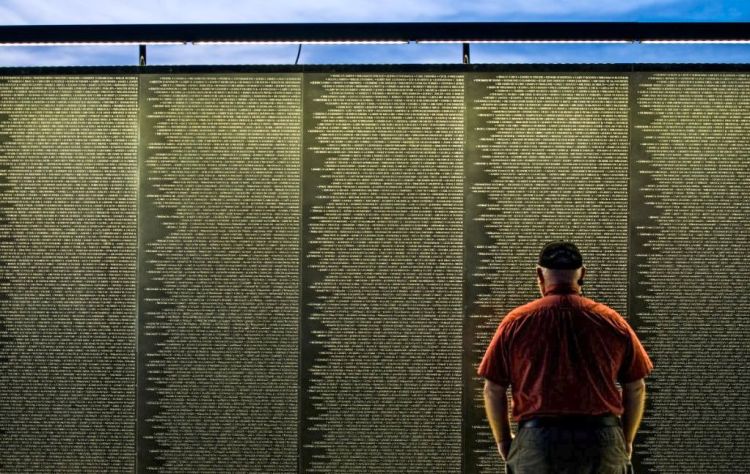 The Wall that Heals, shown here in Portland, Texas, arrived in Gardiner Tuesday and will be open to the public on Thursday. After its four-day stay, it will be moved to Weymouth, Mass. 