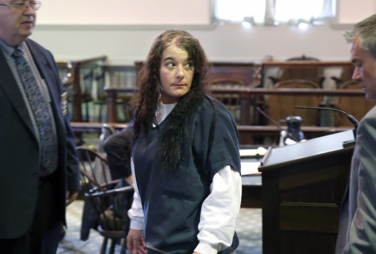 Shawna Gatto, 43, of Wiscasset, enters Lincoln County Superior Court on Jan. 12. She is charged with depraved indifference  murder in connection with the death of her fiance's granddaughter Kendall Chick in December 2017.
