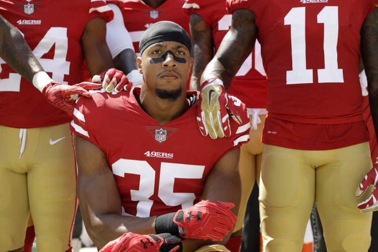 Safety Eric Reid, one of the players who knelt during the national anthem last season to protest police brutality and racial inequality, will work out for the Titans on Friday after Johnathan Cyprien tore his left ACL and is out for the season.