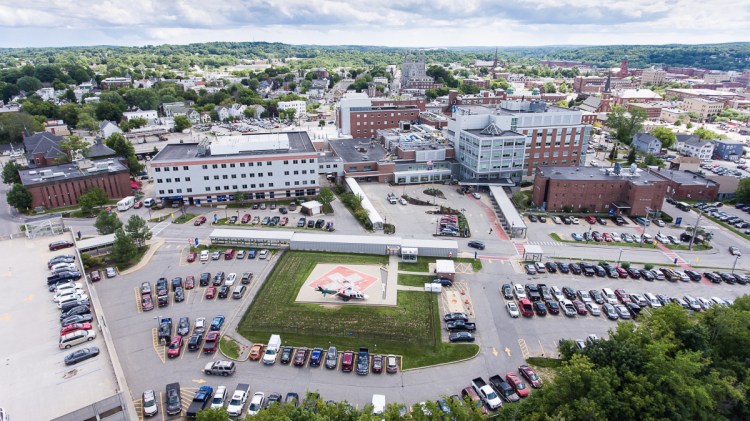 An aerial view of Central Maine Medical Center in Lewiston taken Aug. 9, 2018. 