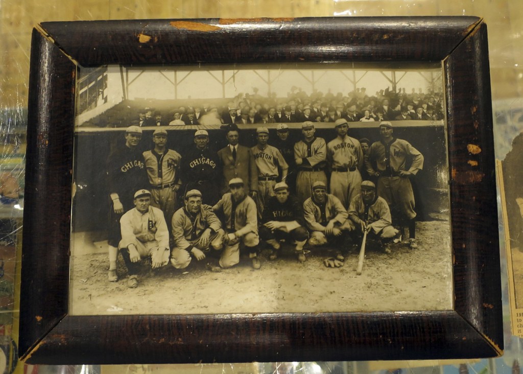 This 1920 photograph that belonged to baseball player Harry Lord shows a group of American League all-stars, including Ty Cobb, far left in the front row. It will be sold at auction in Biddeford.