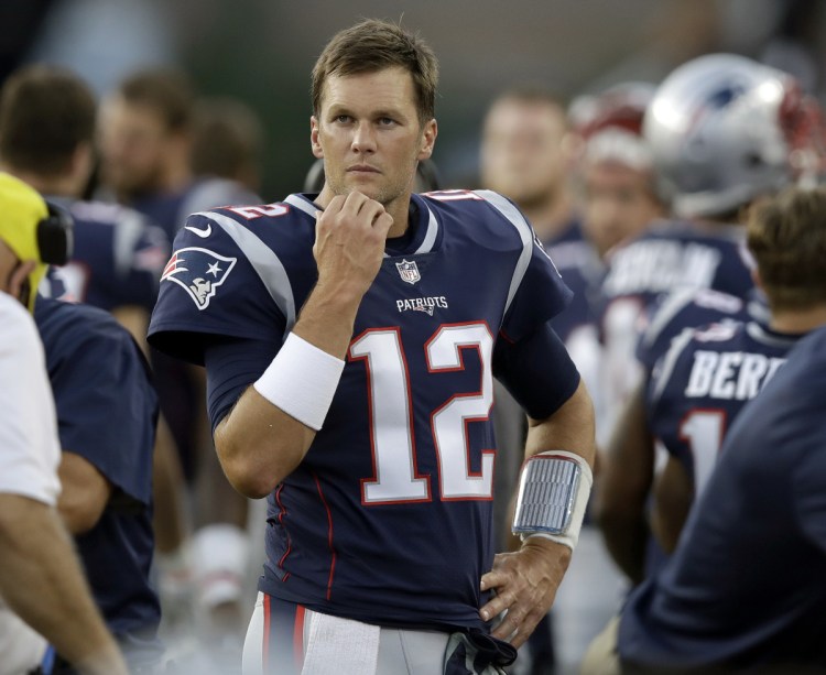 Quarterback Tom Brady did not play in the Patriots' preseason opener on Thursday, then had a bad session at practice on Monday morning.