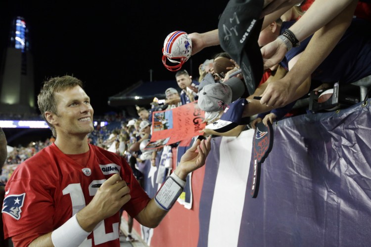 Patriots quarterback Tom Brady is hoping to improve his chemistry with his receivers in Friday's next-to-last  preseason game against the Panthers at Charlotte, N.C.