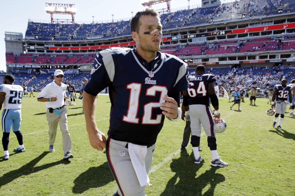 New England Patriots quarterback Tom Brady cut an interview short with WEEI on Monday after being questioned about his personal trainer and business partner, Alex Guerrero. (AP Photo/Wade Payne, File)