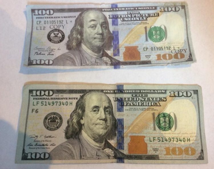 A fake $100 bill that was used by a man to buy beer Friday evening at Boynton's Market in Hallowell is under investigation by city police.