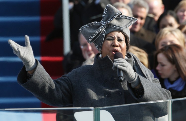 Aretha Franklin performs at the inauguration of President Obama at the U.S. Capitol in Washington in 2009. Franklin died Aug. 16, 2018, at her home in Detroit.  