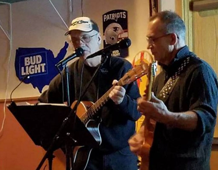 Brothers Tom Cole, left, and Eugene Cole play music at T&B's in Skowhegan. Eugene was fatally shot in Norridgewock in April.