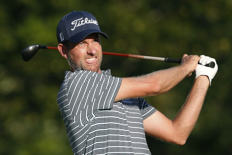 Webb Simpson leads at 11-under par after the second round of the Dell Technologies Championship at TPC Boston in Norton, Mass. on Saturday.