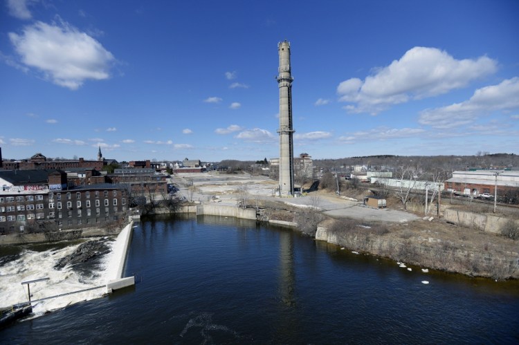 The 8½-acre riverfront property, shown in 2014, that once held a trash incinerator in Biddeford is already the proposed location of the city's first municipal parking garage.