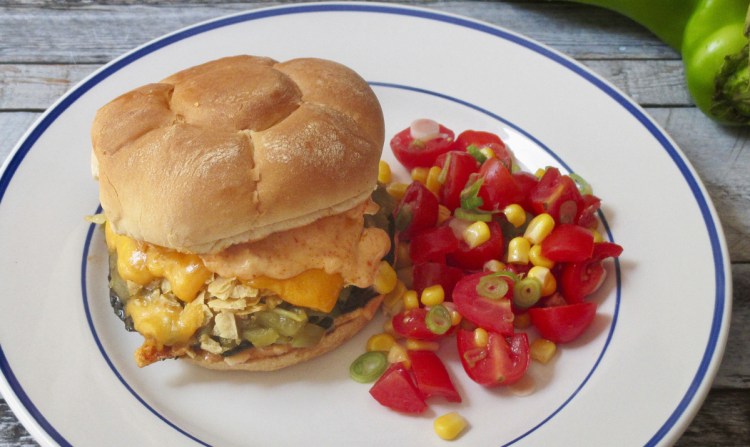 This burger also stands out because of the smoky mayonnaise spread and crushed tortilla chips.