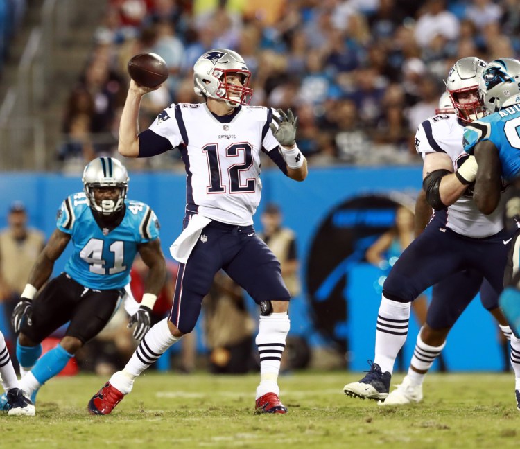 Patriots quarterback Tom Brady showed no sign of slowing down last season, when he became the oldest player to win the NFL's most valuable player award at age 40, and has said he wants to keep playing until he's 45.