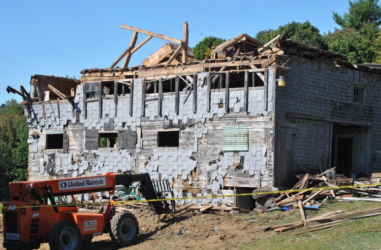First responders were at the scene of a barn collapse in Knox that killed one person on Thursday morning, Sept. 13, 2018.