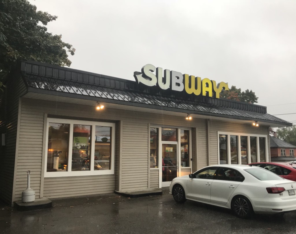 The Bangor Street Subway restaurant in Augusta, as seen shortly after a robbery took place there Tuesday afternoon.