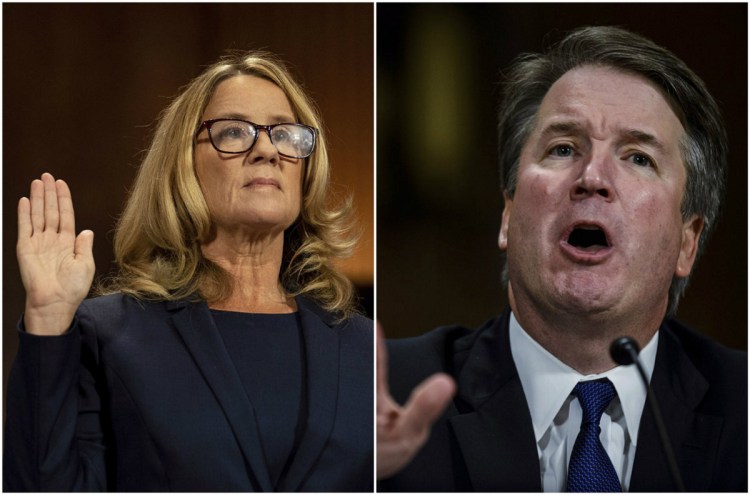 A reader wonders if Brett Kavanaugh, right, did assault Christine Blasey Ford, left, while drunk but can't recall it.