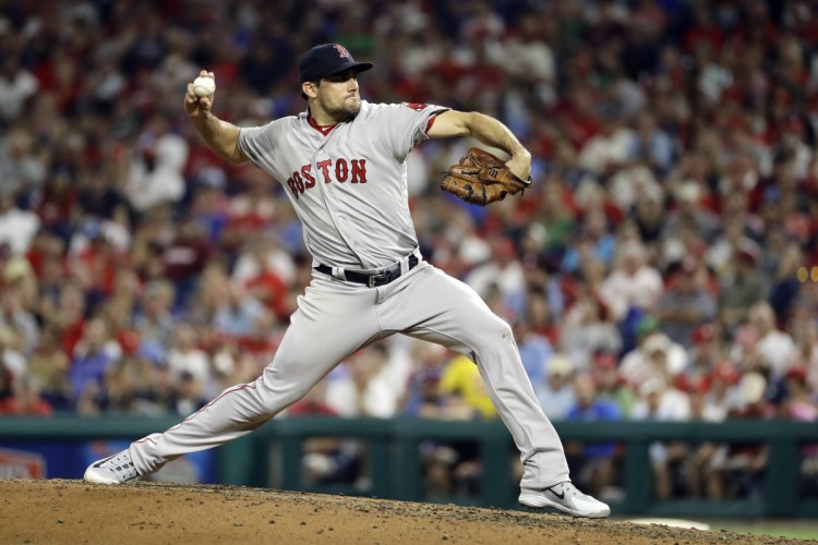 Nathan Eovaldi was 3-3 with a 3.33 ERA in 11 starts and one relief appearance for the Red Sox during the regular season. (AP Photo/Matt Slocum)