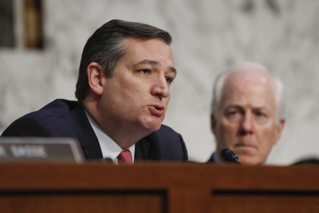 Texas Sens. Ted Cruz, left, and John Cornyn both voted for Brett Kavanaugh – prompting a reader to ask if the Texas chef who's vowed a Maine seafood boycott over Susan Collins' vote will set up shop elsewhere if Cruz is re-elected.