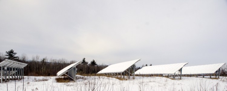 A solar farm on Morrison Heights Road on Feb. 9 in Wayne. Farmington residents will have the chance to provide feedback on a proposed 490-acre solar farm off Route 2 on Monday.