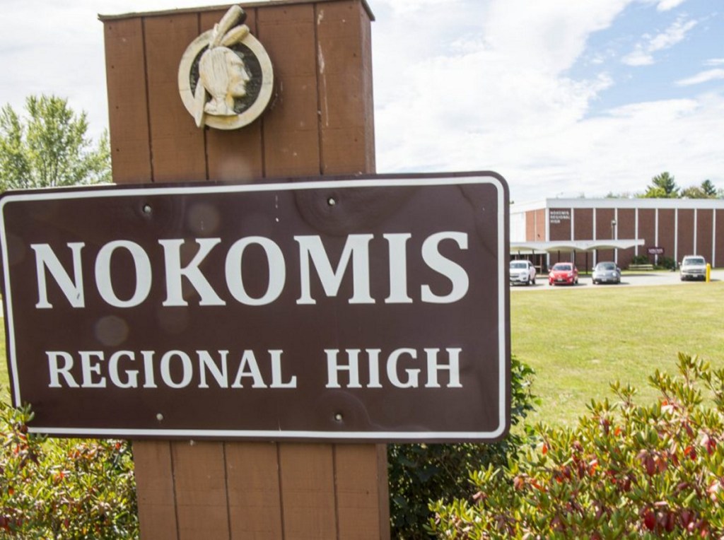 The Native American image still appears on a sign in front of Nokomis High School in Newport and on the school's gymnasium floor.