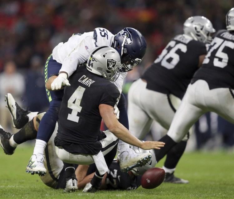 Quarterback Derek Carr and the Raiders have taken their lumps this season, winning once in six games. But better days are ahead, but they will no doubt come when they move to Las Vegas.
