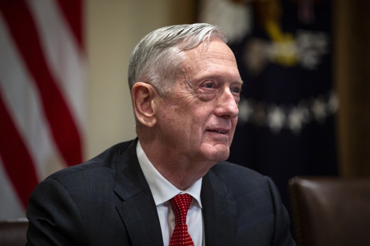 Jim Mattis, U.S. secretary of defense, delivers remarks Sunday in Bahrain warning that Mideast stability could suffer in the wake of  Jamal Khashoggi murder. (Bloomberg photo by Al Drago)