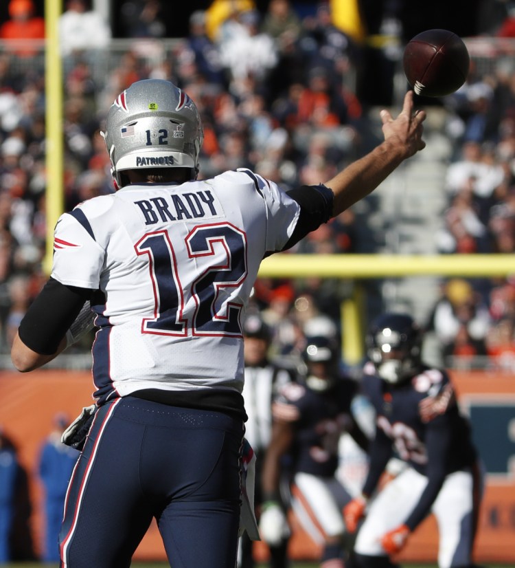 Patriots quarterback Tom Brady threw three touchdown passes against the Bears last Sunday, giving him 575 for his career, including playoffs. He could reach the all-time record if he feasts on the Bills on Monday.