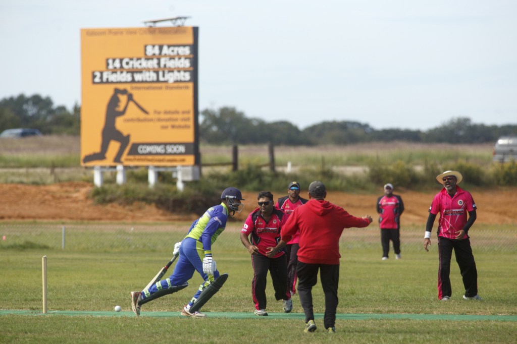 Competitive cricket made its debut this fall in Prairie View, Texas, where a major complex is planned. (Photo for The Washington Post by Michael Stravato)