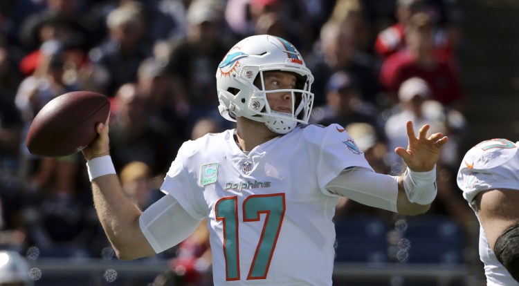 Quarterback Ryan Tannehill has not played for the Dolphins since Week 5 with a shoulder injury. He could return against the Jets on Sunday.