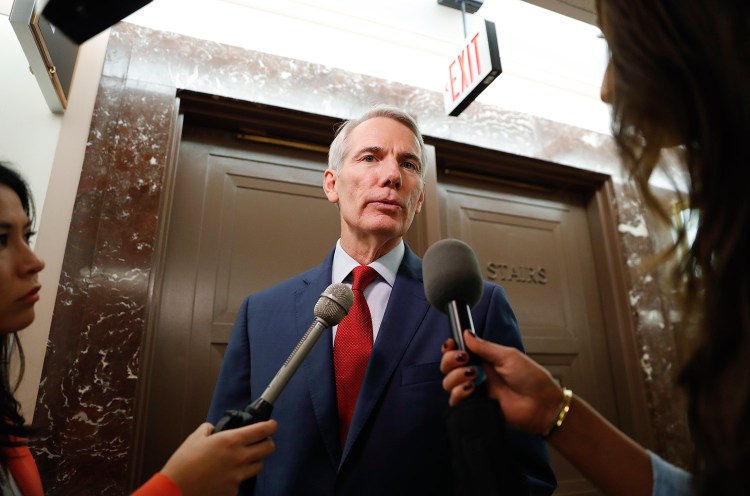 Sen. Rob Portman, R-Ohio, is one of three senators who have sponsored legislation that would require the Defense Department to justify a "national security" basis for tariffs. 