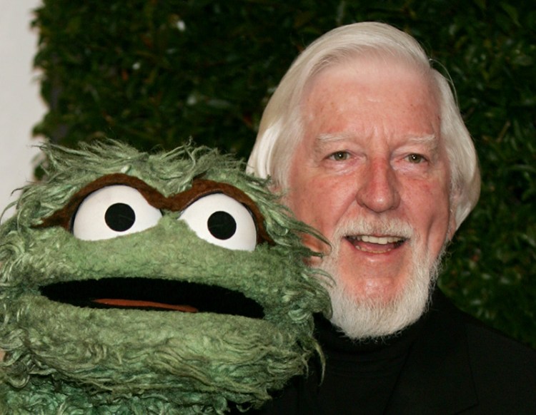 Caroll Spinney who portrayed "Sesame Street" characters Oscar The Grouch, left, and Big Bird photographed in 2006.