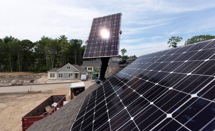 On solar, Gov.-elect Janet Mills supports strengthening “net metering” policies that provide electricity price credits to homeowners who feed excess power onto the grid from their solar panels. 
