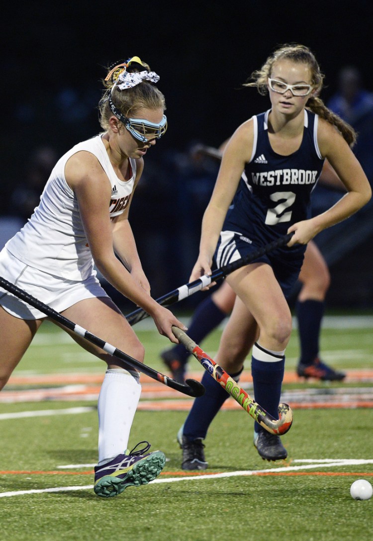 Sophomore Abby Allen, left, was Biddeford's top scorer this season with 24 goals, a school record, and 12 assists.