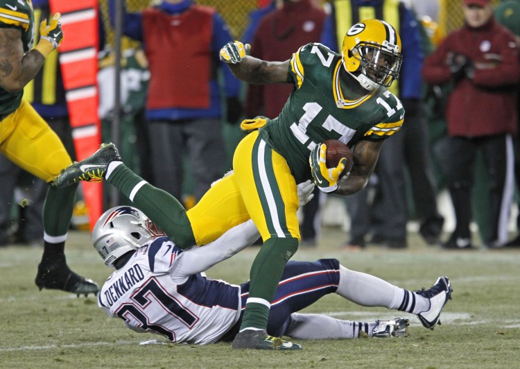 Davante Adams of the Green Bay Packers had a coming-of-age game against the Patriots in 2014. Now he may need support from other young players as the teams meet again.