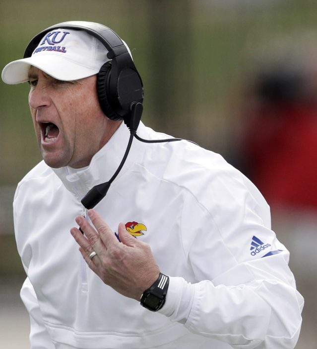 David Beaty was fired Sunday as the Kansas football coach after a 6-39 record. He will remain with the team for the rest of the season.