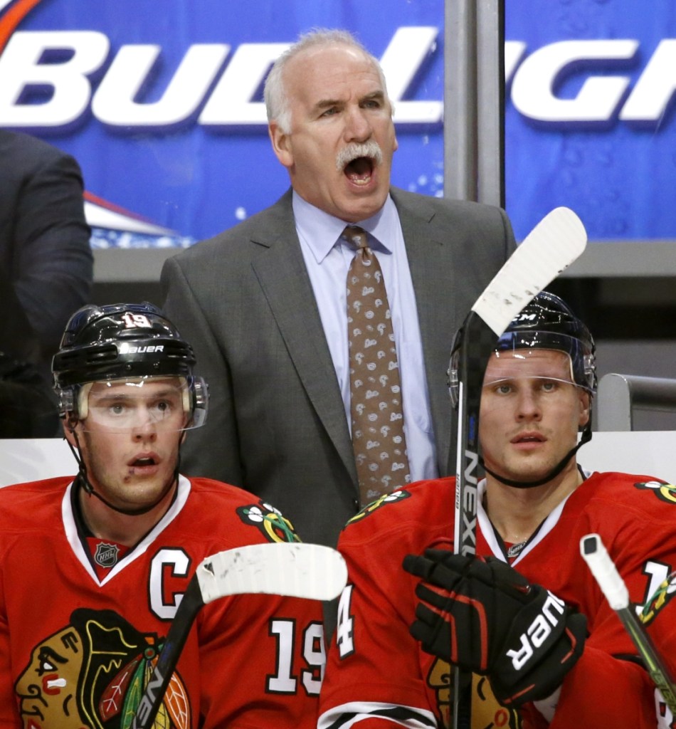 The Chicago Blackhawks fired head coach Joel Quenneville on Tuesday after 10 seasons and three Stanley Cup championships. (AP Photo/Charles Rex Arbogast)