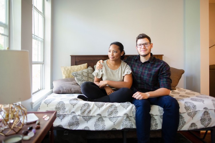 "We pay $1,200 a month for more than double the space, with two bedrooms, two bathrooms and everything brand-new," said Ashley Brown, who moved to Atlanta with her fiance, Aaron Shuman.