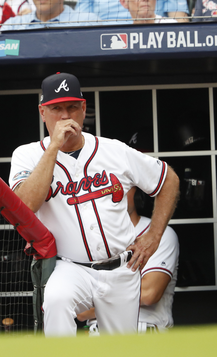 NL Manager of the Year Brian Snitker led his Atlanta Braves to a 90-72 record – an 18-win improvement over 2017 – and an NL East title.