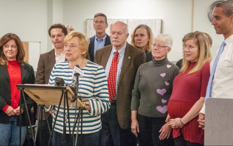 Governor-elect Janet Mills announces her executive search committee during a news conference Thursday at the Cross State Office Building in Augusta.