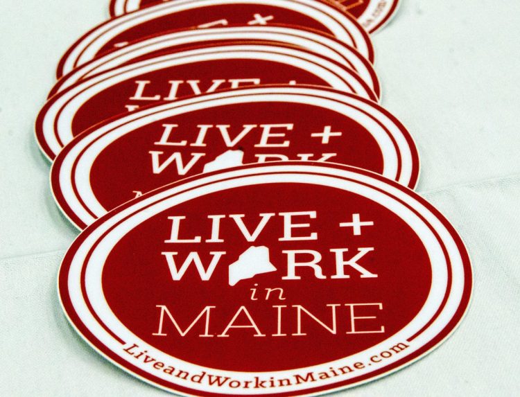 Live and Work in Maine, a workforce attraction program, will offer free T-shirts and other schwag at local taverns, breweries and restaurants starting Wednesday night.