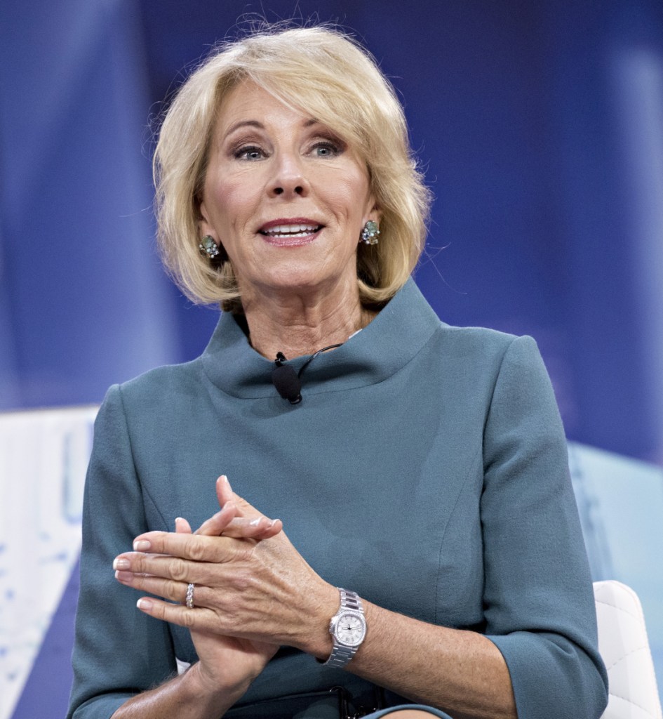 Education Secretary Betsy DeVos says the federal government holds $1.5 trillion in outstanding student loans and 43 percent of all loans are considered "in distress."